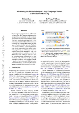 Measuring the Inconsistency of Large Language Models in Preferential
  Ranking