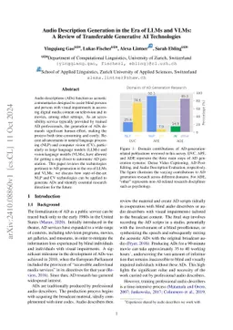 Audio Description Generation in the Era of LLMs and VLMs: A Review of
  Transferable Generative AI Technologies