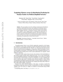 Exploiting Memory-aware Q-distribution Prediction for Nuclear Fusion via
  Modern Hopfield Network