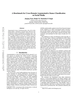 A Benchmark for Cross-Domain Argumentative Stance Classification on
  Social Media