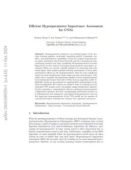 Efficient Hyperparameter Importance Assessment for CNNs