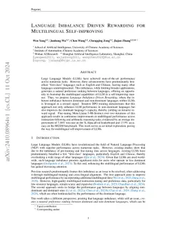 Language Imbalance Driven Rewarding for Multilingual Self-improving