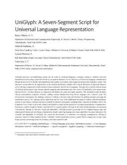 UniGlyph: A Seven-Segment Script for Universal Language Representation