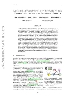Learning Representations of Instruments for Partial Identification of
  Treatment Effects