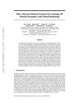 DEL: Discrete Element Learner for Learning 3D Particle Dynamics with
  Neural Rendering