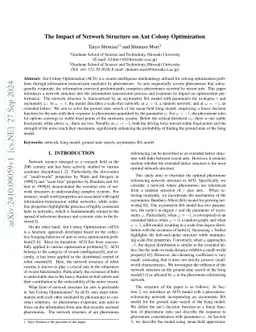 The Impact of Network Structure on Ant Colony Optimization