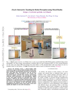 iTeach: Interactive Teaching for Robot Perception using Mixed Reality