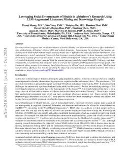 Leveraging Social Determinants of Health in Alzheimer's Research Using LLM-Augmented Literature Mining and Knowledge Graphs