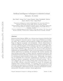 Artificial intelligence techniques in inherited retinal diseases: A
  review