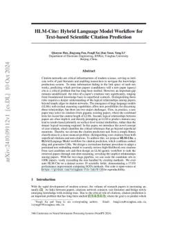 HLM-Cite: Hybrid Language Model Workflow for Text-based Scientific
  Citation Prediction