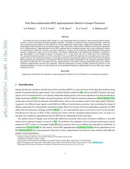 Fast Data-independent KLT Approximations Based on Integer Functions