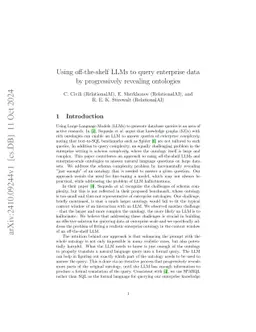 Using off-the-shelf LLMs to query enterprise data by progressively
  revealing ontologies