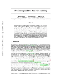 DFM: Interpolant-free Dual Flow Matching