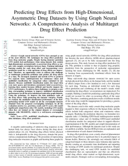 Predicting Drug Effects from High-Dimensional, Asymmetric Drug Datasets
  by Using Graph Neural Networks: A Comprehensive Analysis of Multitarget Drug
  Effect Prediction