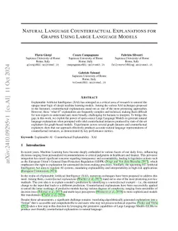 Natural Language Counterfactual Explanations for Graphs Using Large Language Models
