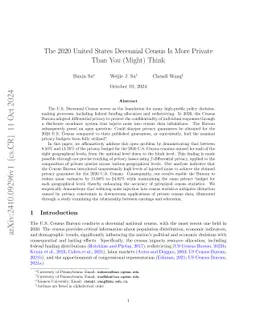 The 2020 United States Decennial Census Is More Private Than You (Might) Think