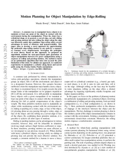 Motion Planning for Object Manipulation by Edge-Rolling