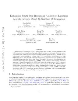 Enhancing Multi-Step Reasoning Abilities of Language Models through Direct Q-Function Optimization