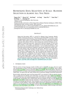 Rethinking Data Selection at Scale: Random Selection is Almost All You
  Need