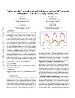 Fusion Matrix Prompt Enhanced Self-Attention Spatial-Temporal
  Interactive Traffic Forecasting Framework