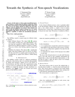 Towards the Synthesis of Non-speech Vocalizations