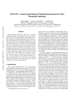 GEM-VPC: A dual Graph-Enhanced Multimodal integration for Video
  Paragraph Captioning