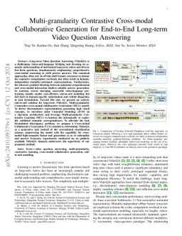 Multi-granularity Contrastive Cross-modal Collaborative Generation for
  End-to-End Long-term Video Question Answering