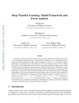 Deep Transfer Learning: Model Framework and Error Analysis