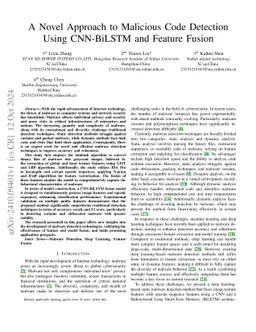 A Novel Approach to Malicious Code Detection Using CNN-BiLSTM and
  Feature Fusion