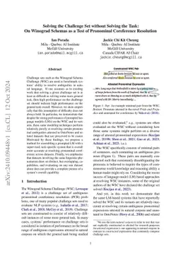 Solving the Challenge Set without Solving the Task: On Winograd Schemas
  as a Test of Pronominal Coreference Resolution