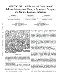 VERITAS-NLI : Validation and Extraction of Reliable Information Through
  Automated Scraping and Natural Language Inference