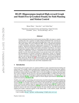 HG2P: Hippocampus-inspired High-reward Graph and Model-Free Q-Gradient Penalty for Path Planning and Motion Control