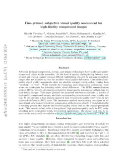 Fine-grained subjective visual quality assessment for high-fidelity
  compressed images