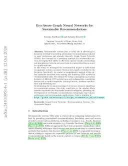 Eco-Aware Graph Neural Networks for Sustainable Recommendations