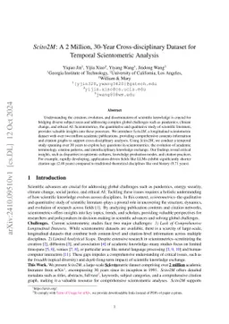 SciEvo: A 2 Million, 30-Year Cross-disciplinary Dataset for Temporal Scientometric Analysis