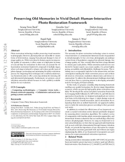 Preserving Old Memories in Vivid Detail: Human-Interactive Photo
  Restoration Framework