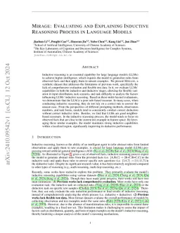 MIRAGE: Evaluating and Explaining Inductive Reasoning Process in Language Models