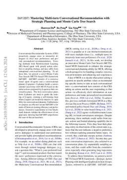 SAPIENT: Mastering Multi-turn Conversational Recommendation with Strategic Planning and Monte Carlo Tree Search