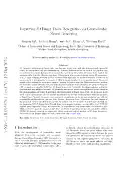 Improving 3D Finger Traits Recognition via Generalizable Neural
  Rendering