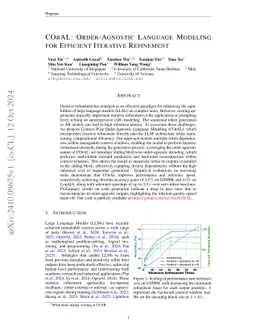 COrAL: Order-Agnostic Language Modeling for Efficient Iterative
  Refinement