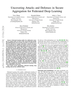 Uncovering Attacks and Defenses in Secure Aggregation for Federated Deep
  Learning