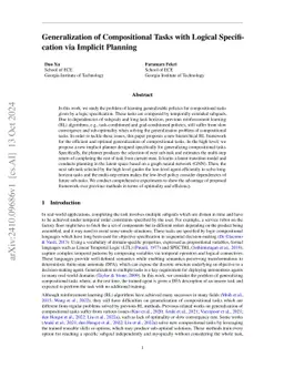 Generalization of Compositional Tasks with Logical Specification via
  Implicit Planning