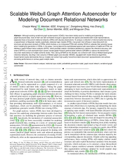 Scalable Weibull Graph Attention Autoencoder for Modeling Document
  Networks