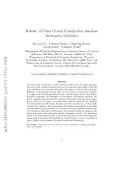 Robust 3D Point Clouds Classification based on Declarative Defenders