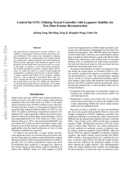 Control the GNN: Utilizing Neural Controller with Lyapunov Stability for Test-Time Feature Reconstruction