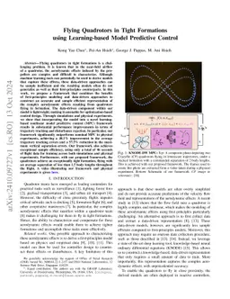 Flying Quadrotors in Tight Formations using Learning-based Model
  Predictive Control