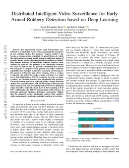 Distributed Intelligent Video Surveillance for Early Armed Robbery
  Detection based on Deep Learning
