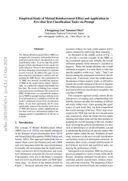 Empirical Study of Mutual Reinforcement Effect and Application in
  Few-shot Text Classification Tasks via Prompt