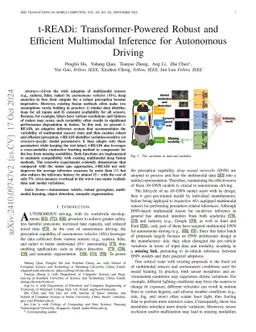 t-READi: Transformer-Powered Robust and Efficient Multimodal Inference
  for Autonomous Driving