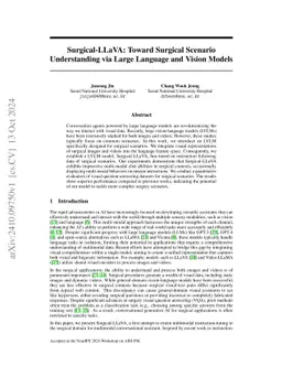 Surgical-LLaVA: Toward Surgical Scenario Understanding via Large
  Language and Vision Models